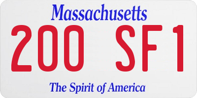 MA license plate 200SF1