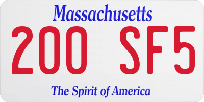 MA license plate 200SF5