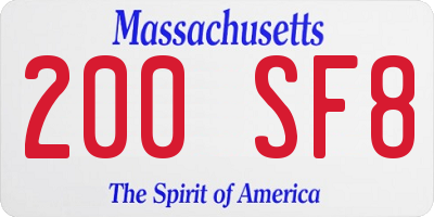 MA license plate 200SF8