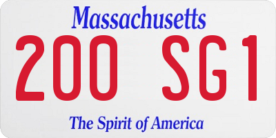 MA license plate 200SG1