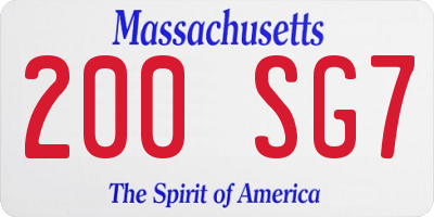 MA license plate 200SG7