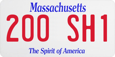 MA license plate 200SH1