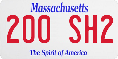 MA license plate 200SH2