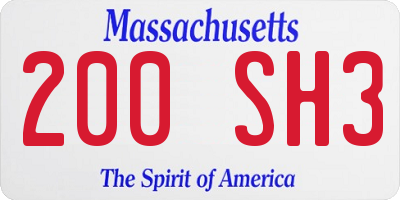 MA license plate 200SH3
