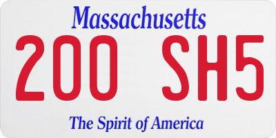 MA license plate 200SH5