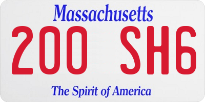 MA license plate 200SH6