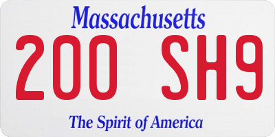 MA license plate 200SH9