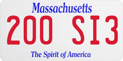 MA license plate 200SI3