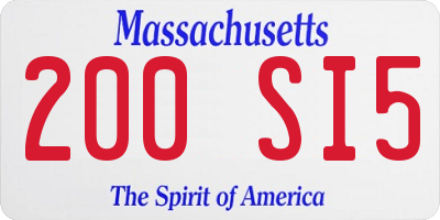 MA license plate 200SI5