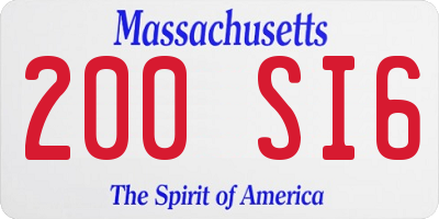 MA license plate 200SI6