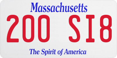 MA license plate 200SI8