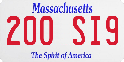 MA license plate 200SI9