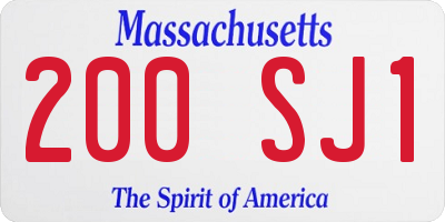 MA license plate 200SJ1