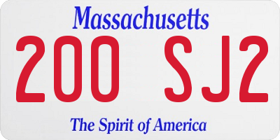MA license plate 200SJ2
