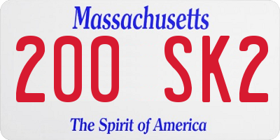 MA license plate 200SK2