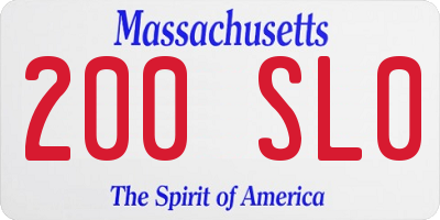 MA license plate 200SL0