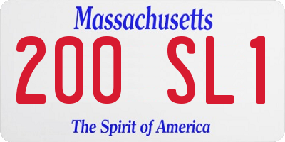 MA license plate 200SL1