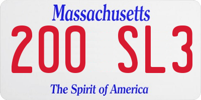 MA license plate 200SL3