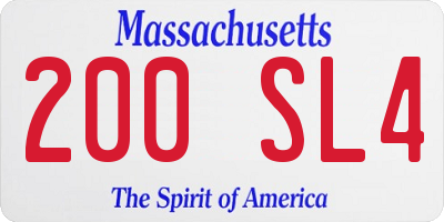 MA license plate 200SL4