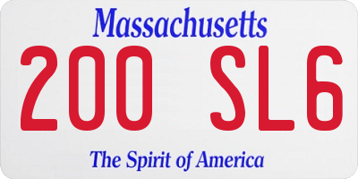 MA license plate 200SL6