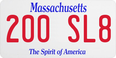 MA license plate 200SL8