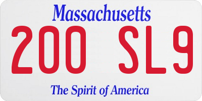 MA license plate 200SL9
