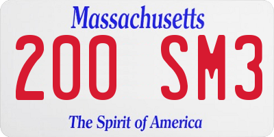MA license plate 200SM3