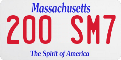 MA license plate 200SM7