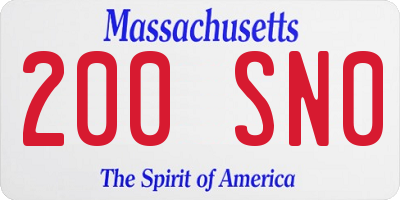 MA license plate 200SN0