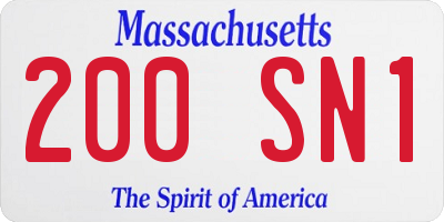 MA license plate 200SN1