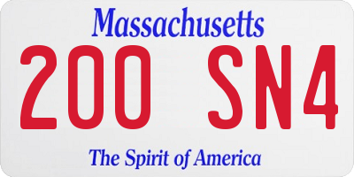 MA license plate 200SN4