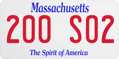 MA license plate 200SO2