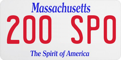 MA license plate 200SP0