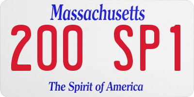 MA license plate 200SP1