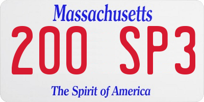 MA license plate 200SP3