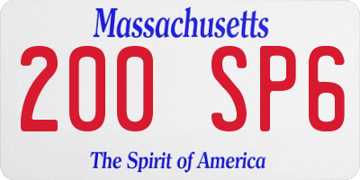 MA license plate 200SP6