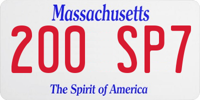 MA license plate 200SP7