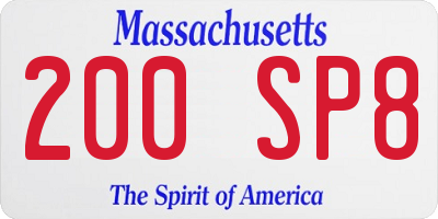 MA license plate 200SP8