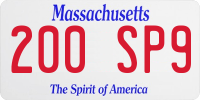 MA license plate 200SP9