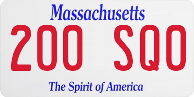 MA license plate 200SQ0