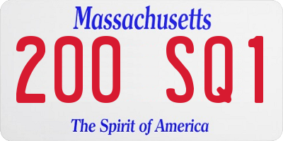 MA license plate 200SQ1