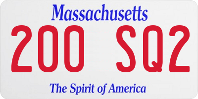 MA license plate 200SQ2