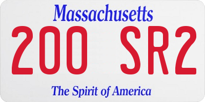 MA license plate 200SR2