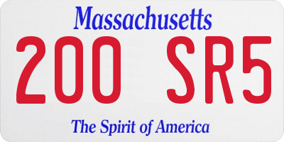 MA license plate 200SR5