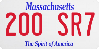 MA license plate 200SR7