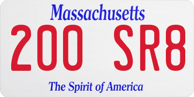 MA license plate 200SR8