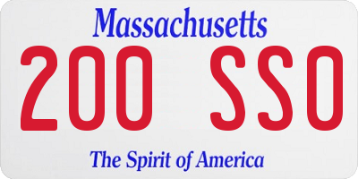MA license plate 200SS0