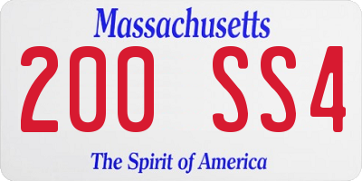 MA license plate 200SS4