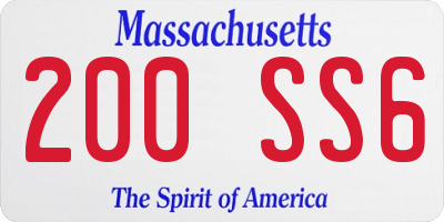 MA license plate 200SS6