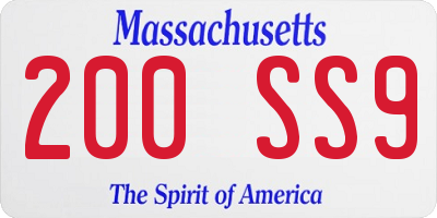 MA license plate 200SS9